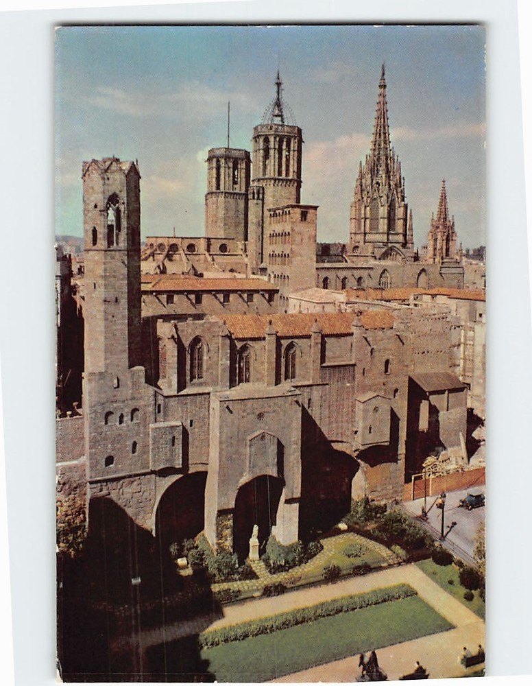Postcard Cathedral of the Holy Cross and Saint Eulalia Barcelona Spain