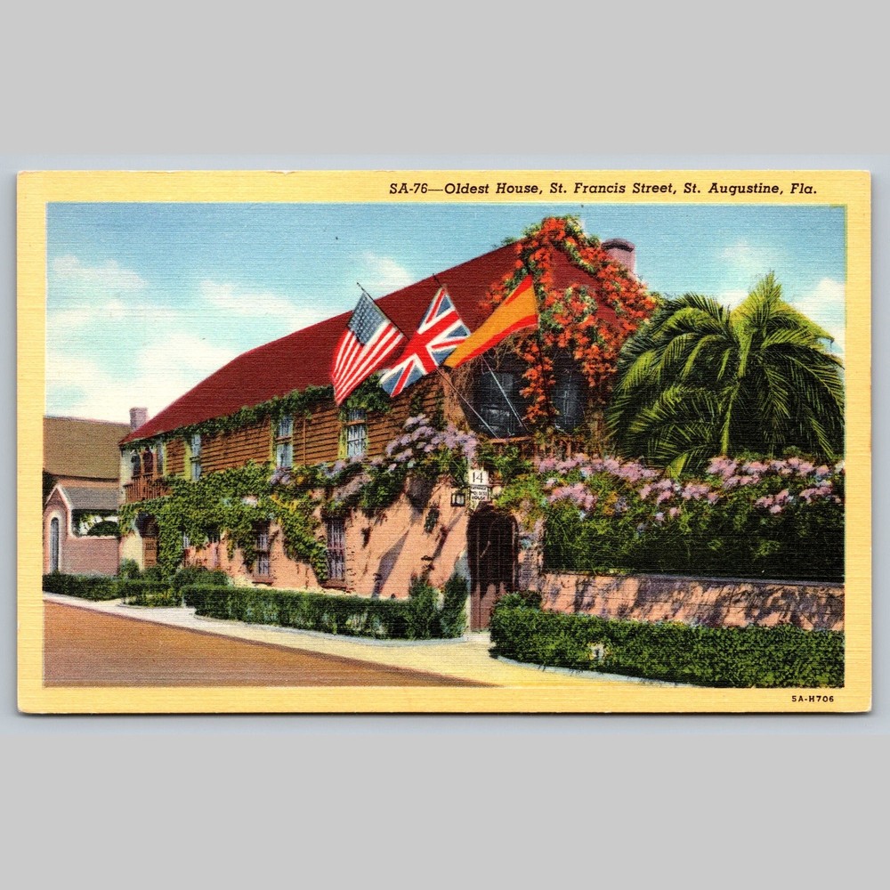 Postcard Oldest House St. Francis Street St. Augustine Florida