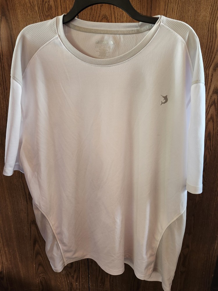Reel Legends Men's Solid White Crew Neck Short Sleeve Breathable Logo Tee XXL