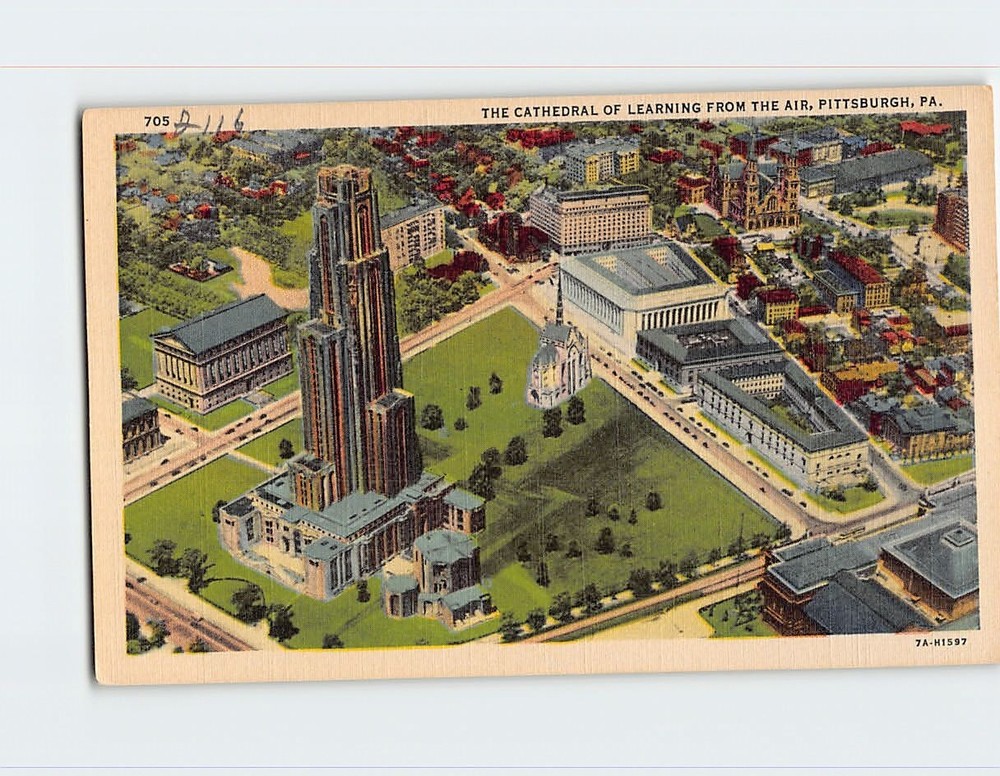 Postcard The Cathedral Of Learning From The Air Pittsburgh Pennsylvania USA
