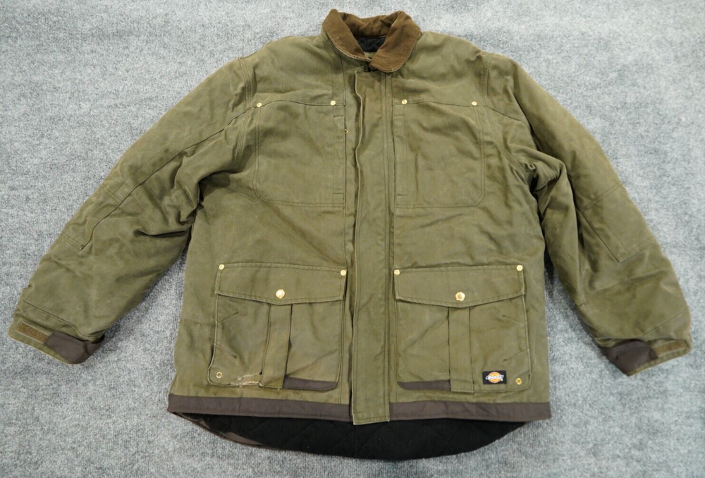 Dickies Mens XL Tan Quilted Lined Chore Jacket for Work Outdoors