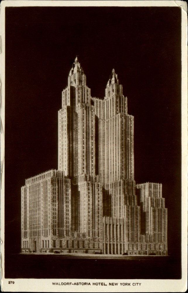RPPC Waldorf-Astoria Hotel New York City NY ~ postcard