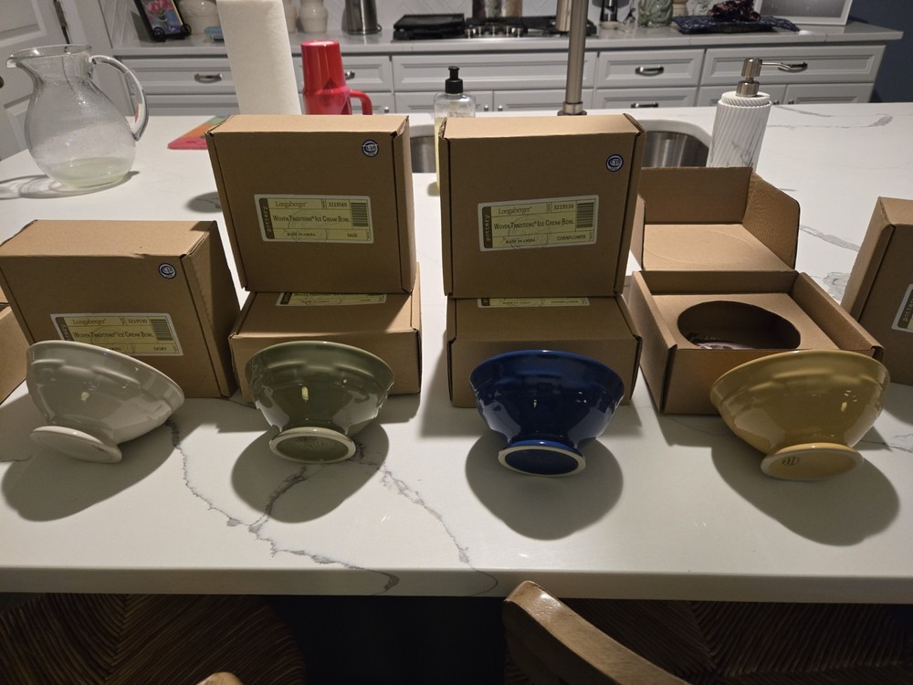 Longaberger Woven Traditions Ice Cream Bowls, set of 8