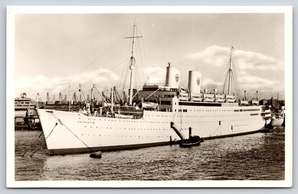 Transportation~M/S Gripsholm Swedish American Line B&W~Vintage Postcard