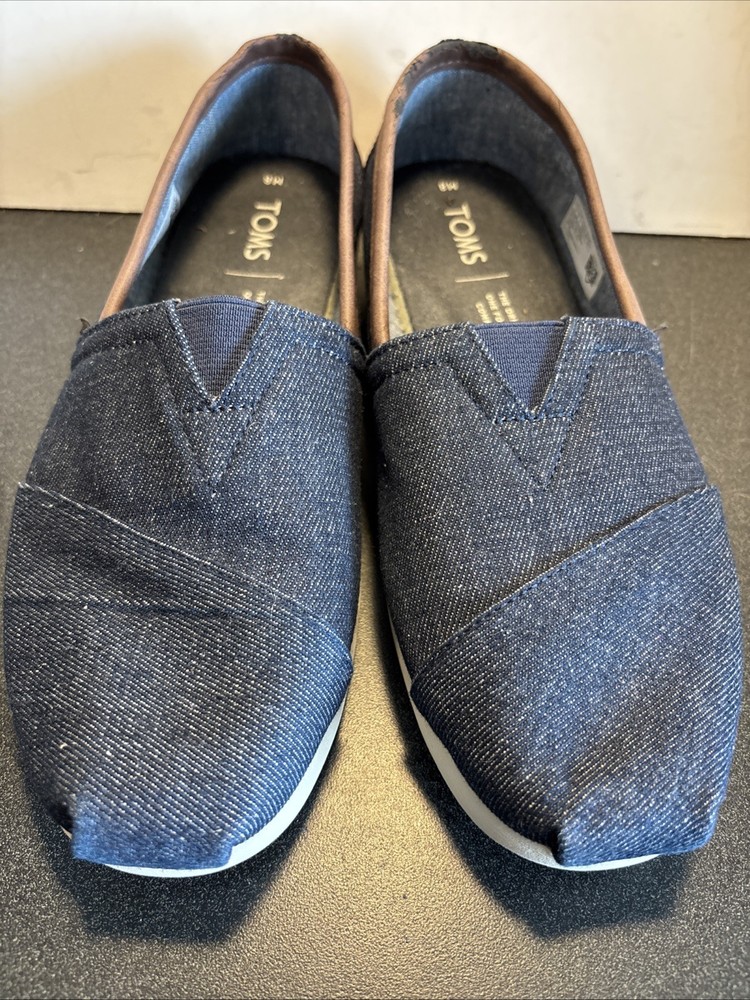 TOMS Classic Alpargata Denim Blue Slip On Shoes Men Size 8 Women Size 9.5