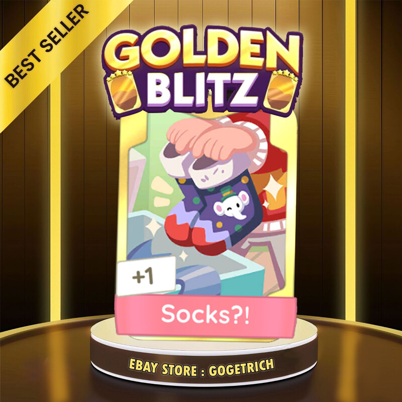 Monopoly_GO Golden Blitz Socks?! Gold Sticker Card FAST DELIVERY