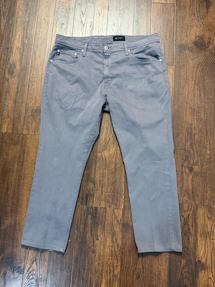 AG Adriano Goldschmied Everett Slim Straight Pants Mens 36x25 Gray 5 Pocket Pant
