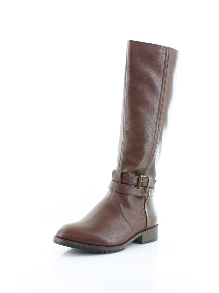 Bota de montar NATURALIZER para mujer marrón acolchada guarnición punta redonda tacón bloque 9,5 M