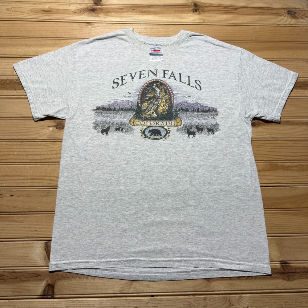 Vintage 90s Y2K Seven Falls Colorado Bear Preserve & Protect T-Shirt USA - Large