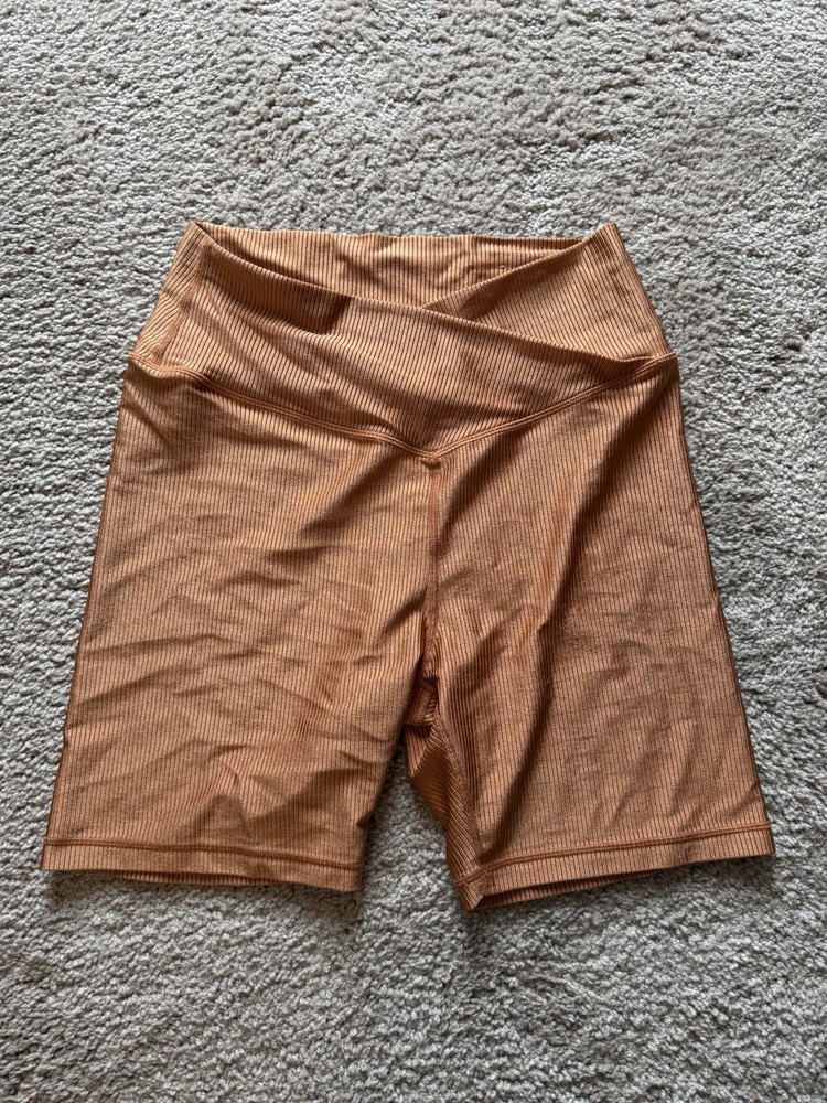 Offline by aerie Burnt Orange Metallic Biker Shorts XL
