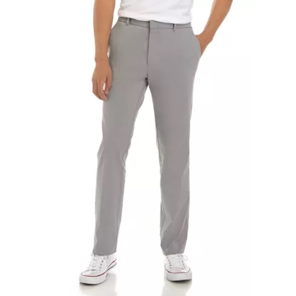 Tommy Hilfiger Mens Light Gray Stretch Flat Front Casual Pants 36Wx32L