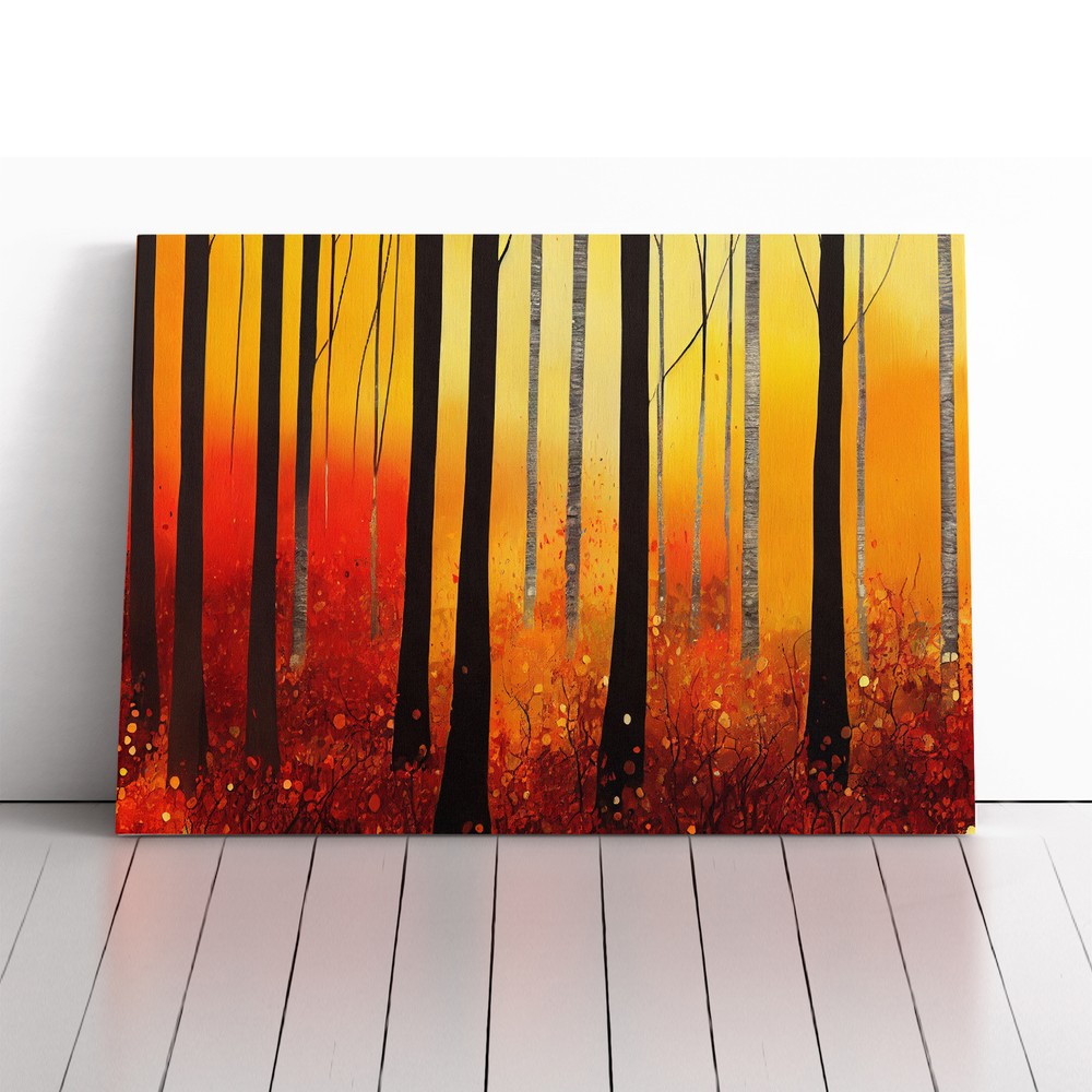 Bright Autumn Forest Canvas Wall Art Print Framed Picture Home Decor Living Room