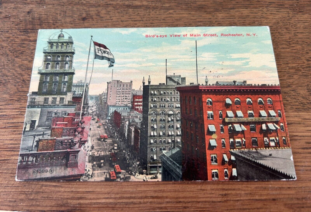 Bird's Eye View of Main Street Rochester New York Postcard