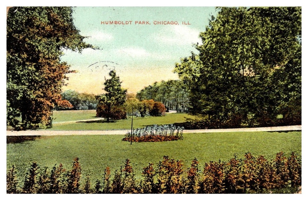 1909 Verdant Humboldt Park Chicago Illinois Vintage Postcard