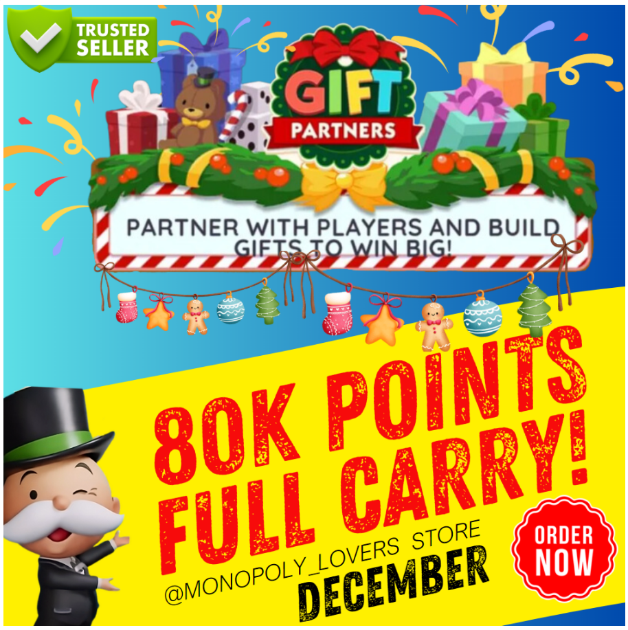 ⭐️RUSH⚡️FULL CARRY 80K POINTS⚡️MONOPOLY PARTNER EVENT 🔥GO GIFT PARTNERS EVENT