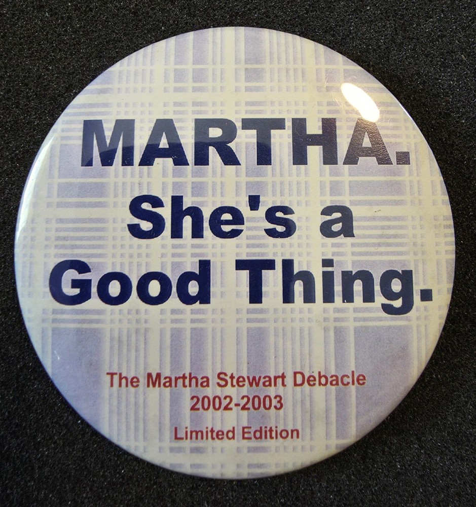 Martha, She's a Good Thing Button Blue Plaid Stewart 3