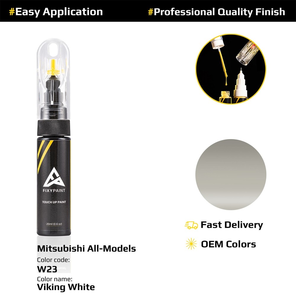 Touch up Paint for Mitsubishi Code: W23 Viking White Professional Repair