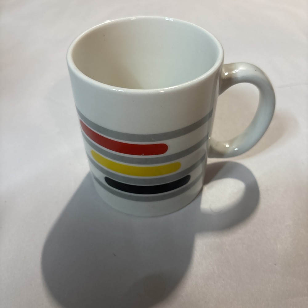 Tabletops Unlimited Mod Horizontal Lines 12 oz Ceramic Coffee Cup