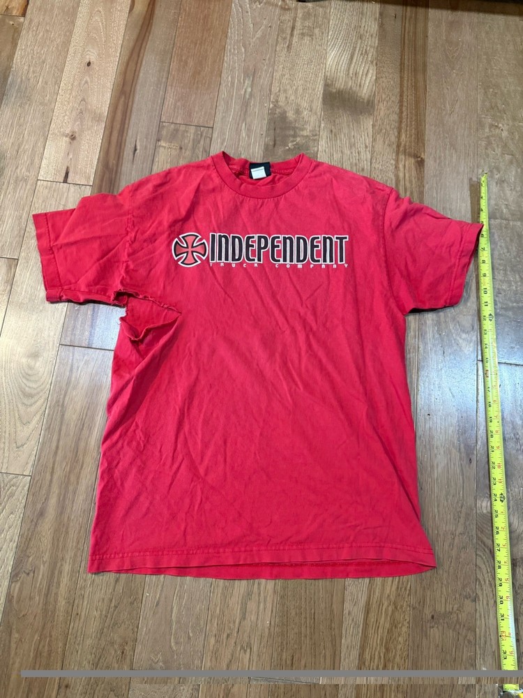 Vintage Independent Truck Co Skate Tee Size L NHS 90s Skateboarding T-Shirt Red