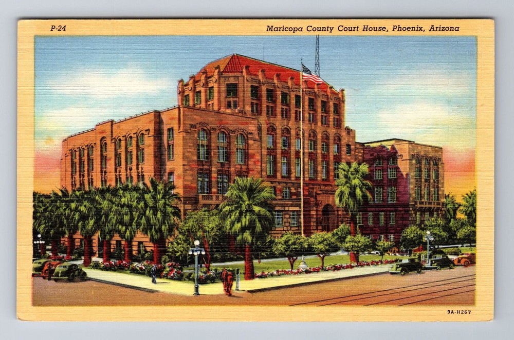 Phoenix AZ-Arizona, Maricopa County Court House, Antique, Vintage Postcard