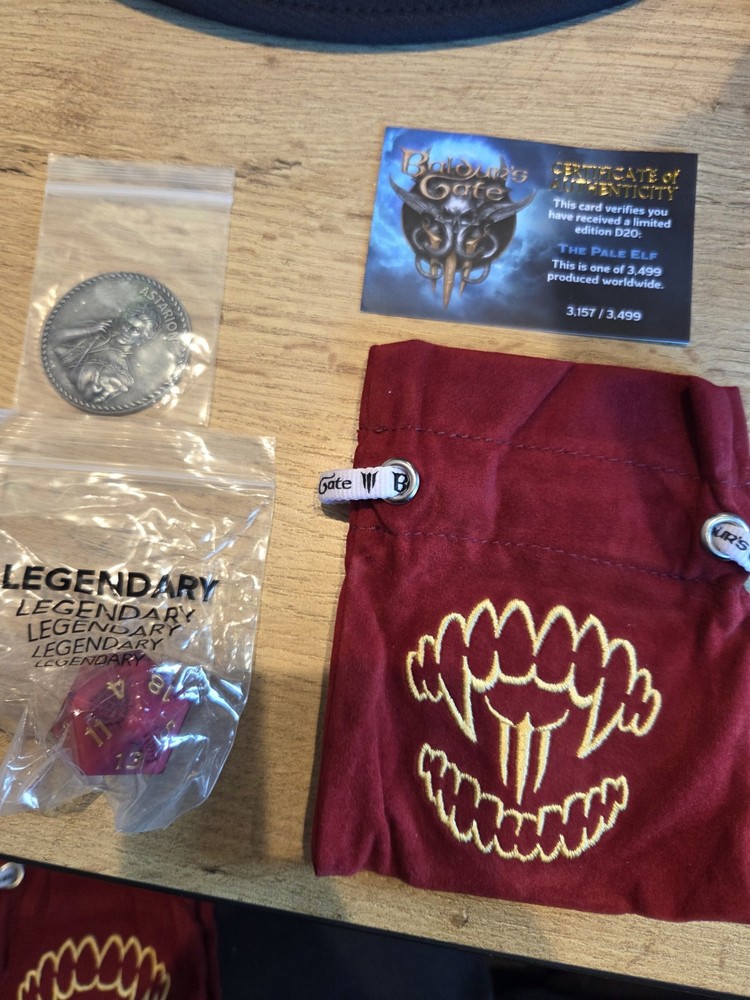 BG3 Baldur's Gate 3 D&D Treasure Pack Astarion Coin Legendary The Pale Elf Dice