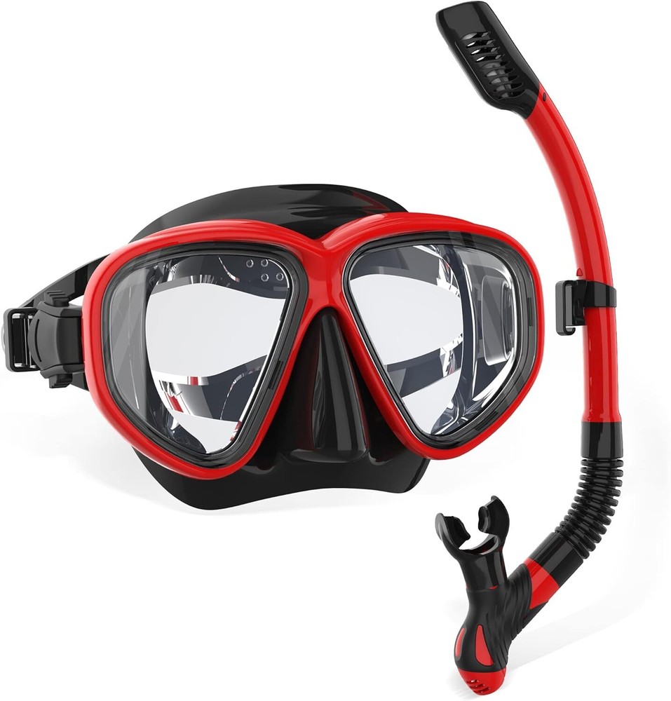 Adult Tempered Glass Diving Set Scuba Anti-Fog Goggles and Snorkeling Mask Tube