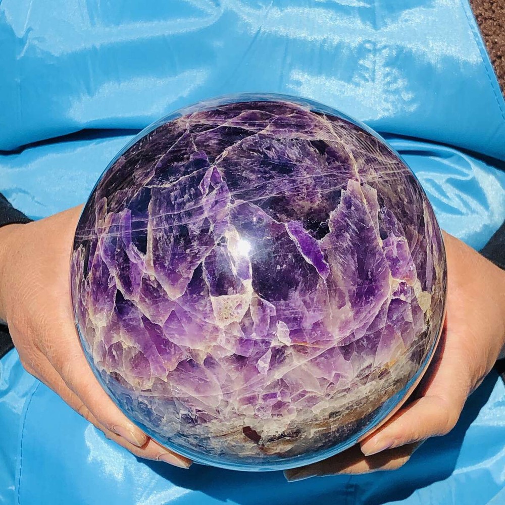 75mm Natural Amethyst Quartz Crystal Sphere Ball for Healing and Meditation 2711