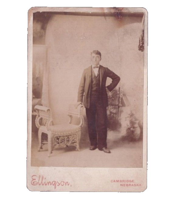 Photograph Cabinet Card Conrad Alhecht (Albrecht) Ellingson Cambridge Nebraska-image