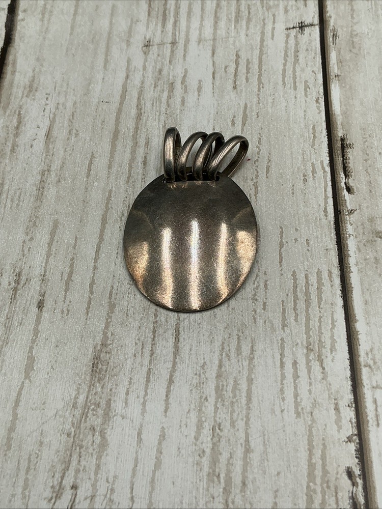 Vintage Mexican Sterling Silver Oval Pendant - Stamped Mexico 925