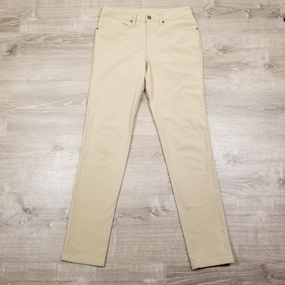 Lululemon ABC Slim Fit 5 Pocket Pants Mens 28x30 Khaki Stretch Performance