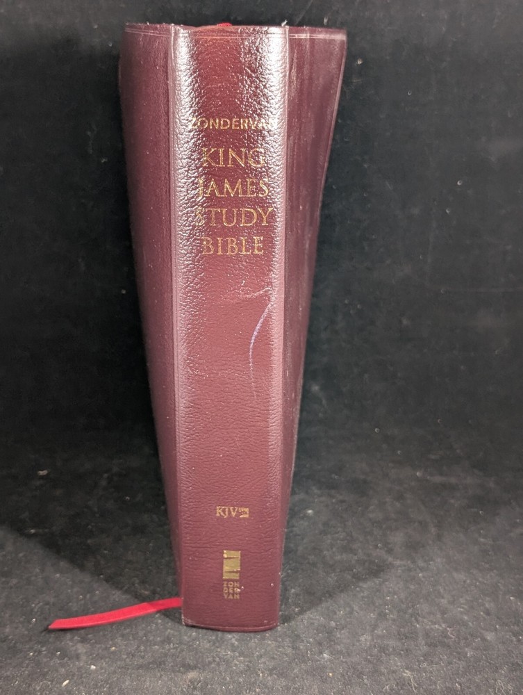 2002 Zondervan Holy Bible KJV Study Bible Leather Bonded Burgundy Timeline Maps