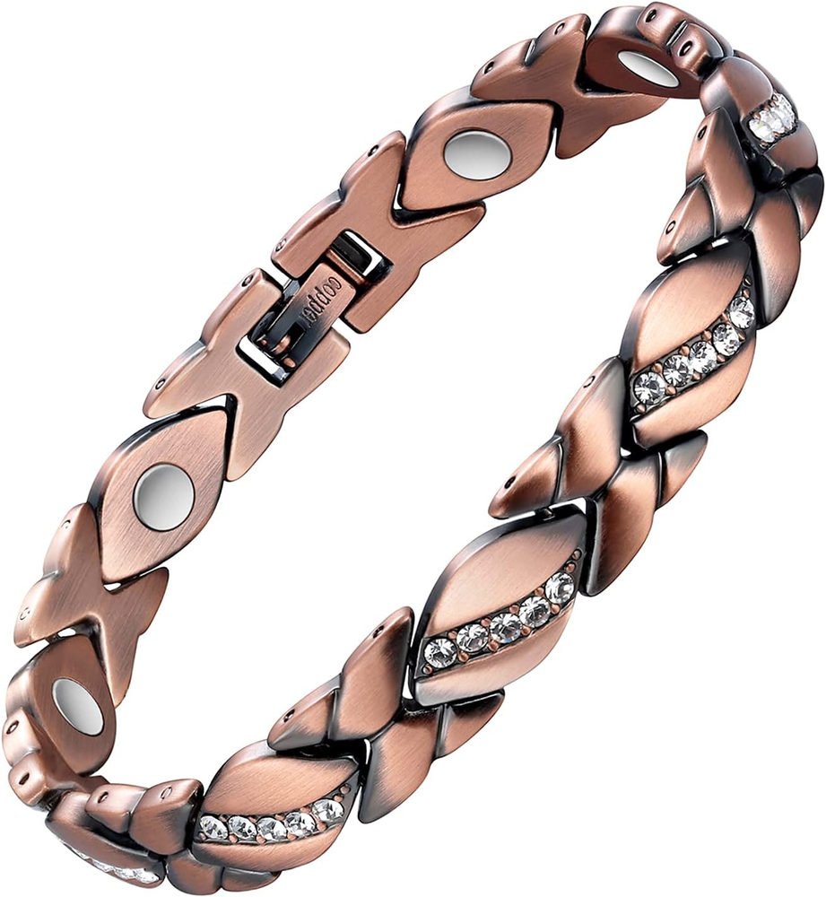 Pure Copper Bracelets for Women,Ultra Magnetic Bracelets for Women with 3500 Gau
