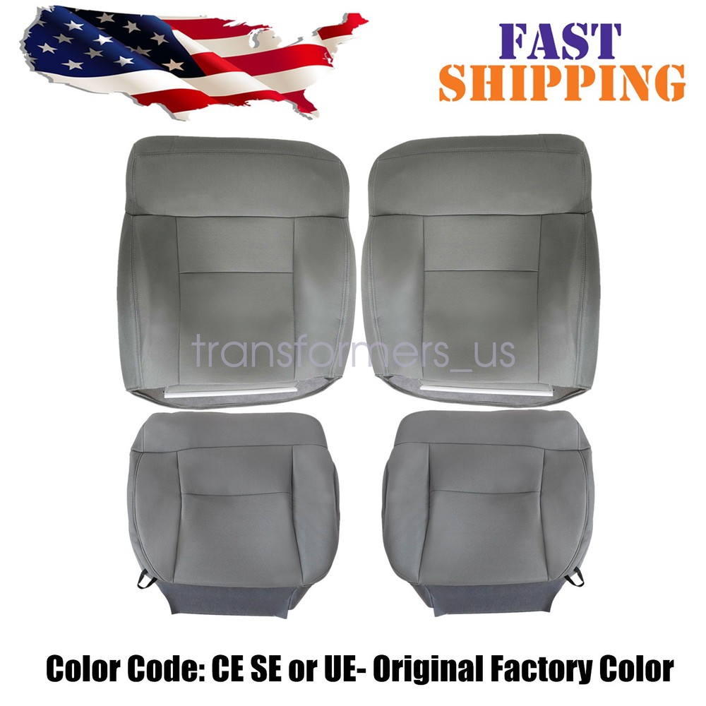 For 2004-2008 Ford F150 XLT Driver & Passenger Side Cloth Seat Cover Gray #CE