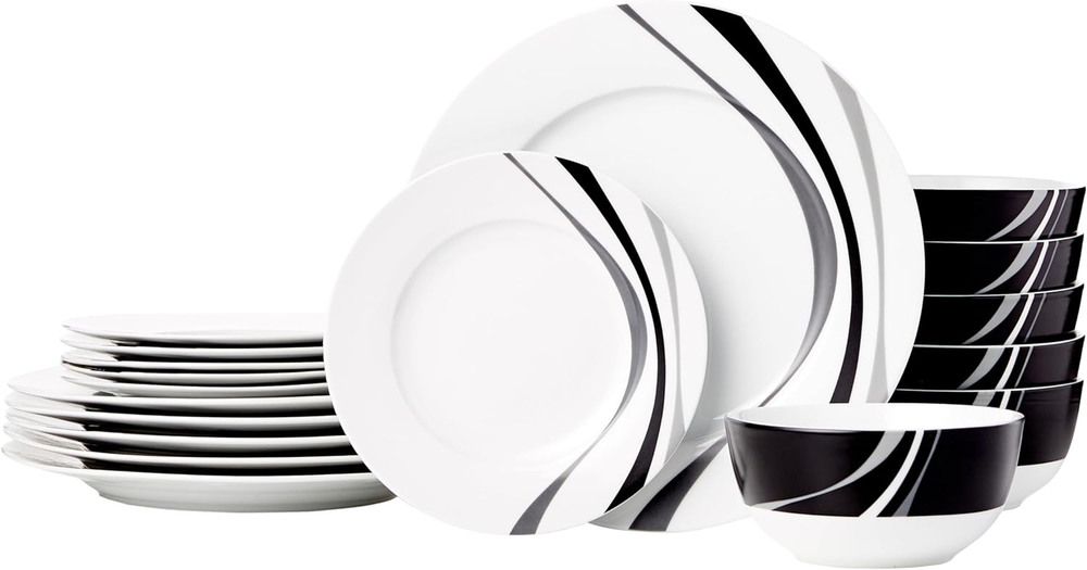Dinnerware Set, Microwave and Dishwasher Safe, Service for 6, 18-Piece Complete
