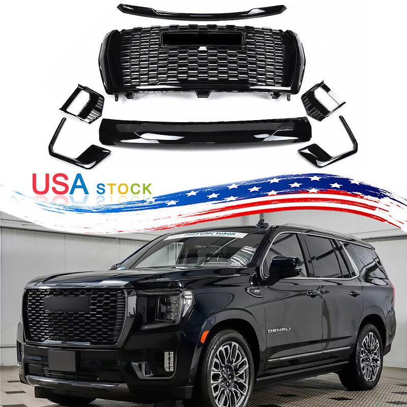 Fit For 2021-2024 GMC Yukon/XL Denali Front Bumper Hood Grille Trim Molding Sets