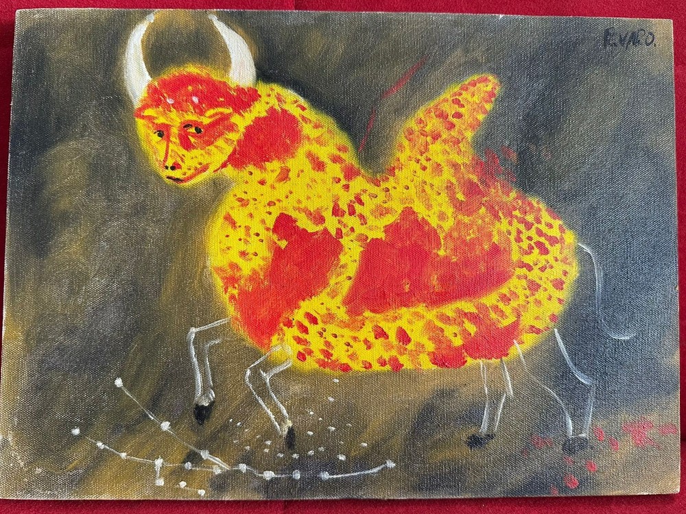 REMEDIOS VARO oil painting on  canvas, vtg vintage.