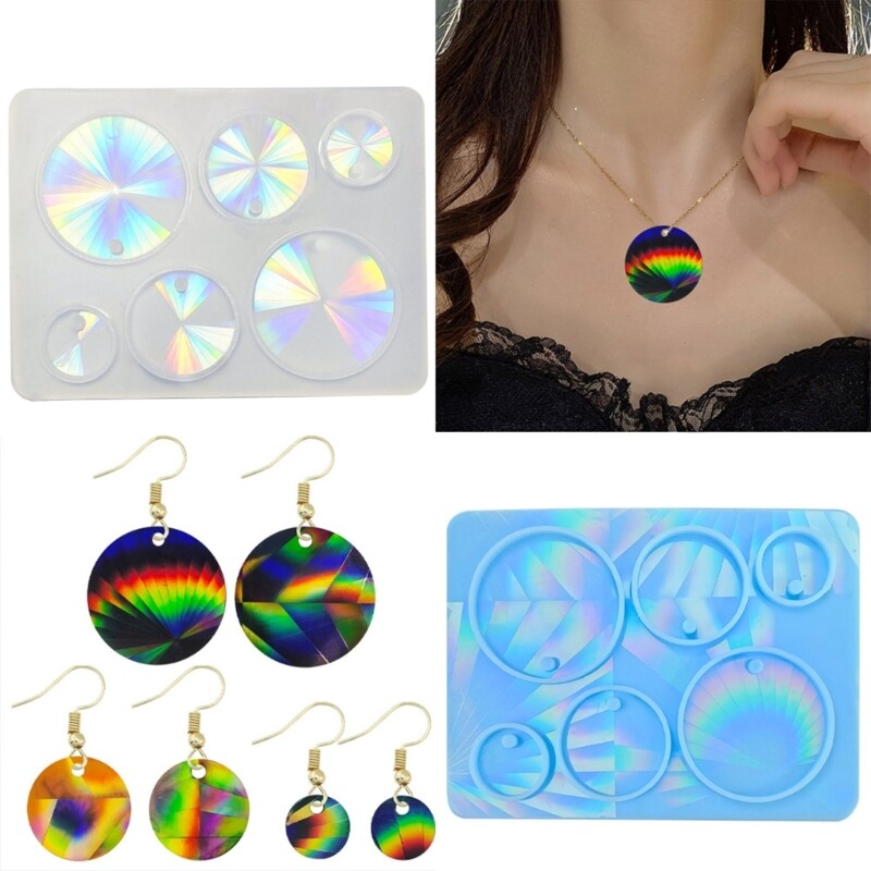 DIY Holographic Geometric Earring Resin Mold with Light Effect
