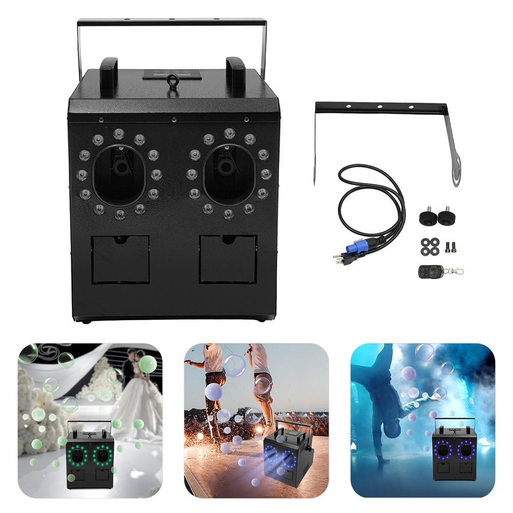 Smoke Fog Bubble Machine RGB LED Light Stage effect DJ Fogger Machine DMX Remote