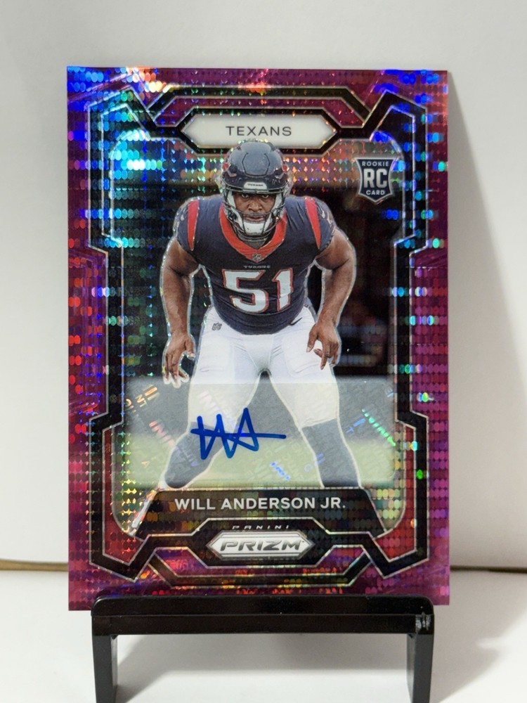 2023 Prizm Will Anderson Jr Autograph Purple Pulsar Rookie #342