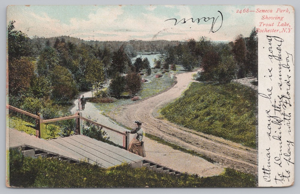 Rochester New York~Seneca Park & Trout Lake~Vintage Postcard