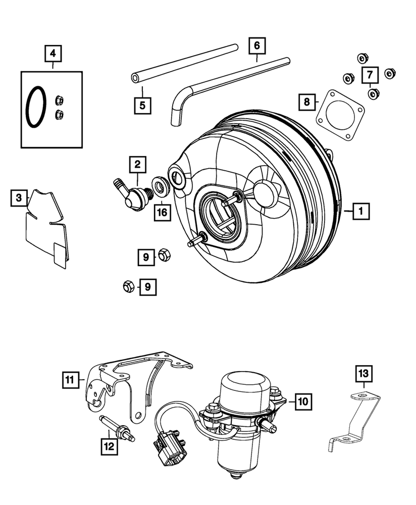 Genuine Mopar Power Brake Booster 4581658AF
