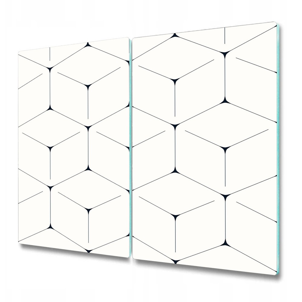 Glass Cutting Serving Board Worktop Saver Hexagon black and white 2x30x52