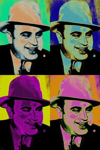 AL CAPONE pop art poster 20x30 COLORFUL CRIMINAL notorious gangster PRIZED
