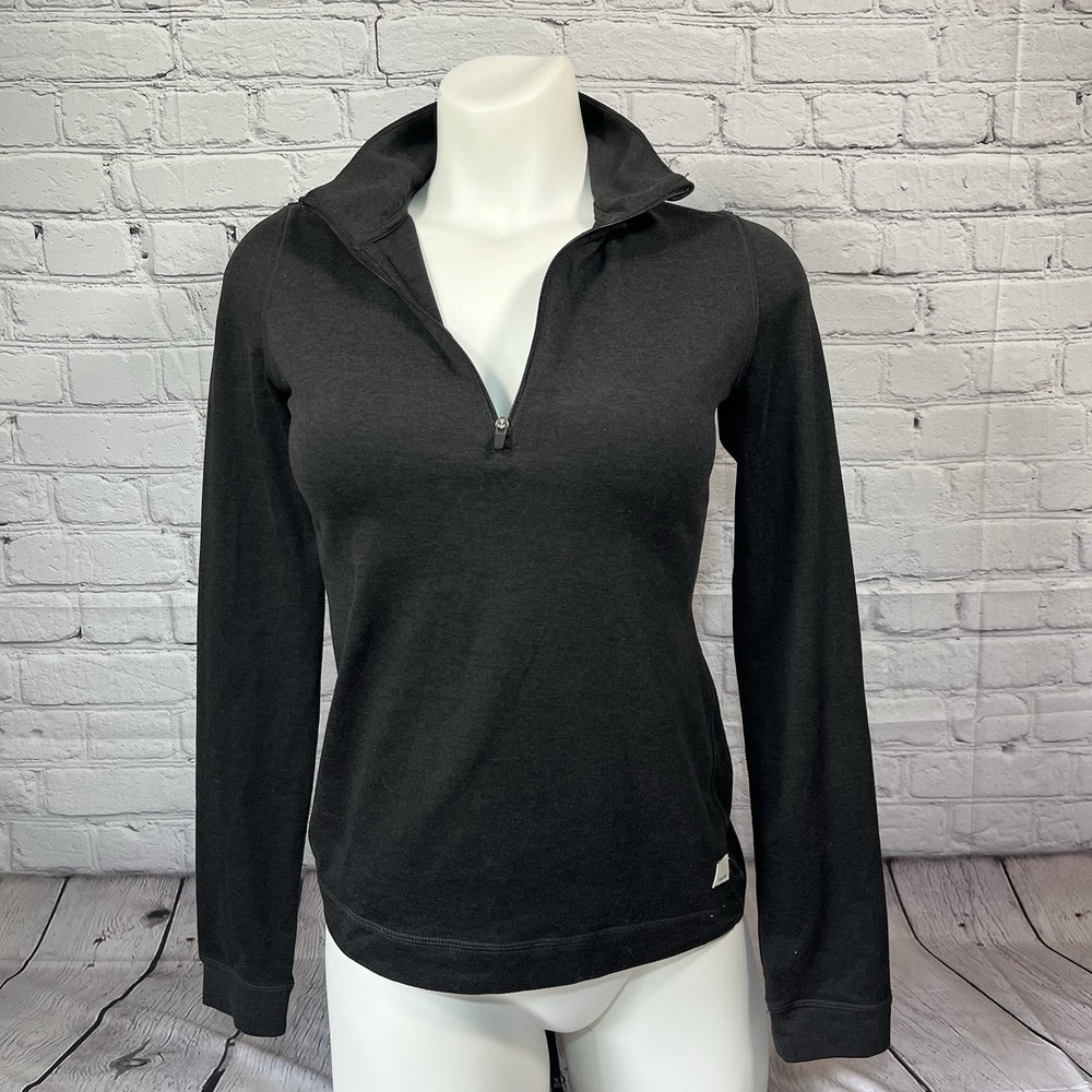 Vuori 1/2 Zip Athletic Pullover Top Mock Neck Shirt Womens Size Small Black