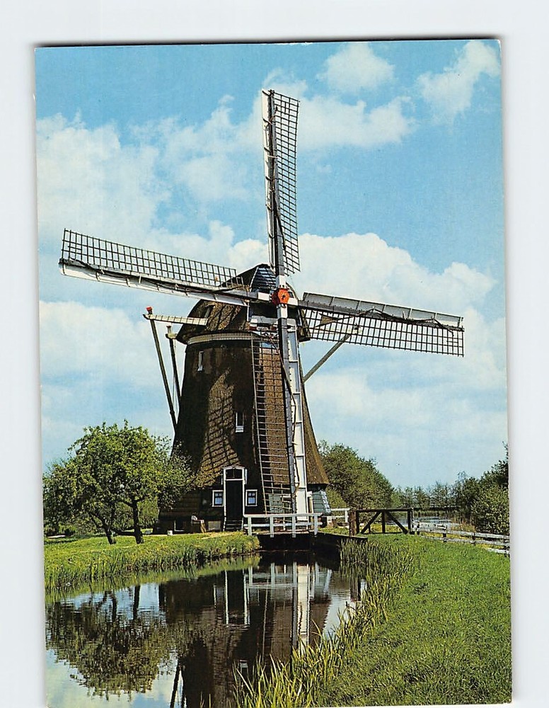 Postcard Drainage Mill Holland Netherlands