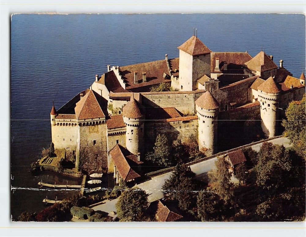 Postcard Chillon Castle Veytaux Switzerland