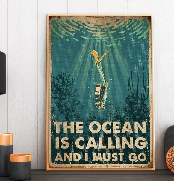 The Ocean Is Calling And I Must Go Poster, Ocean Poster, Beach Poster, poster