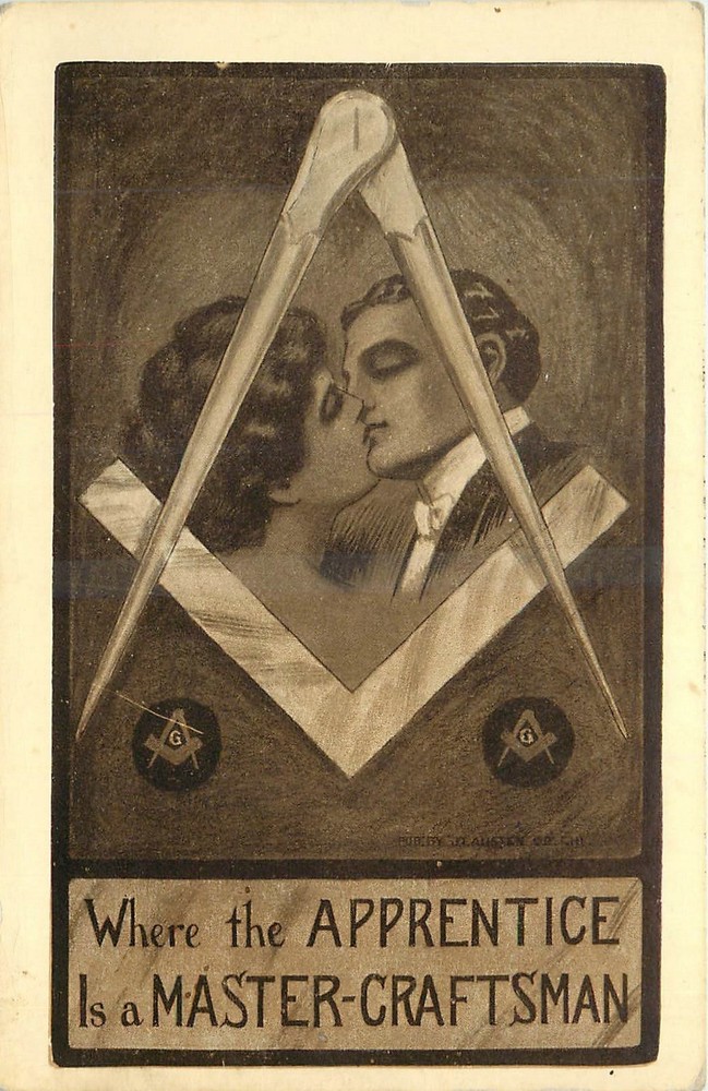 c1910 Fraternal Mason Romance Craftsman  #938 Postcard 26-3193