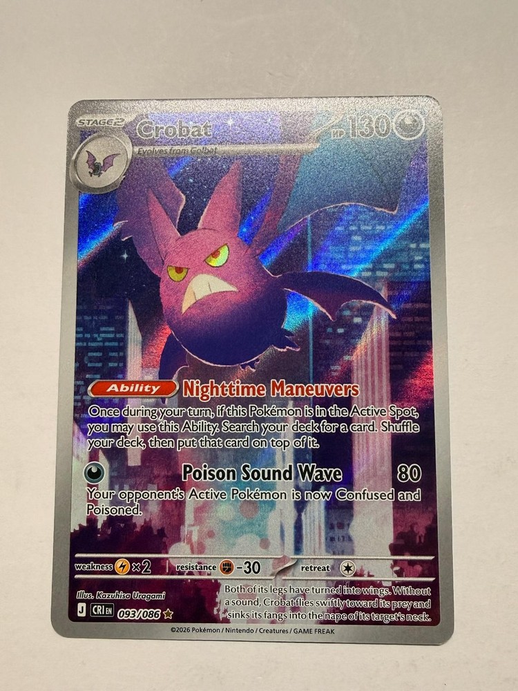 Crobat 093/086 Holo Illustration Rare Chaos Rising Pokemon Near Mint