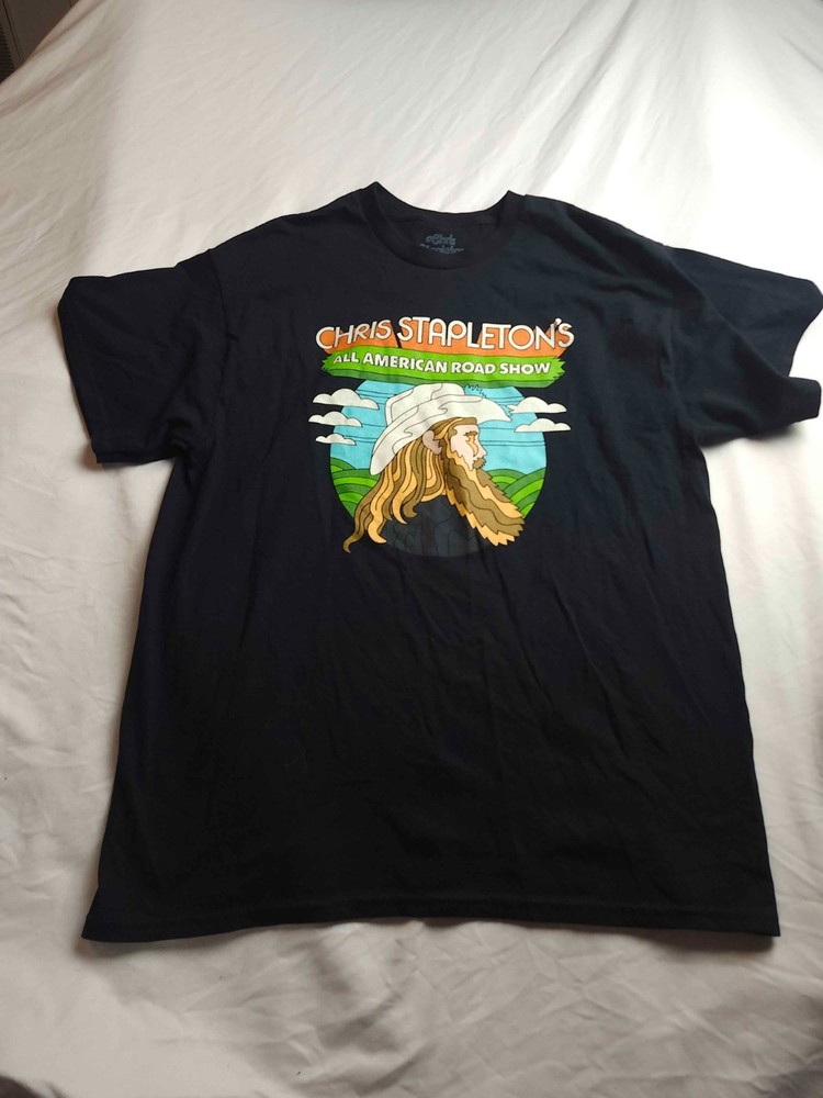 Chris Stapleton All American Road Show 2022 Tour Shirt Mens Large Black Concert
